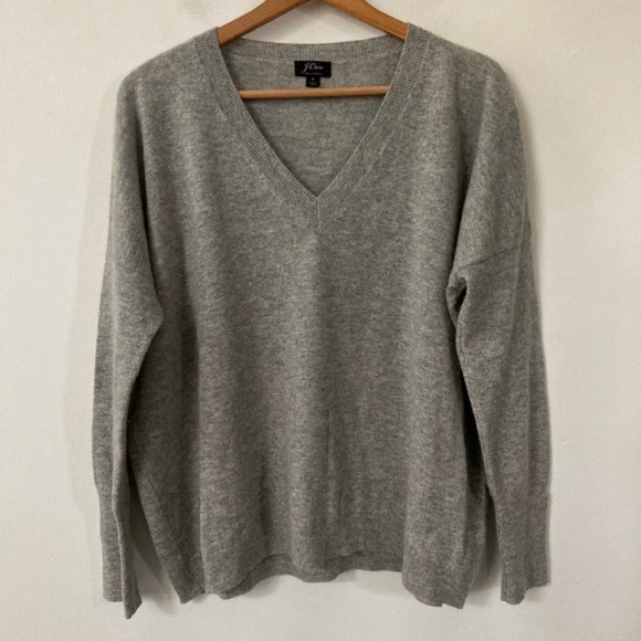 J. Crew 100% Cashmere V-neck Boyfriend Sweater - Picture 5 of 5
